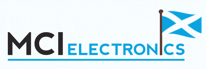 MCI Electronics logo animation celebrating St Andrew's Day