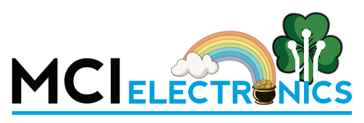 MCI Electronics logo celebrating St Patrick's Day