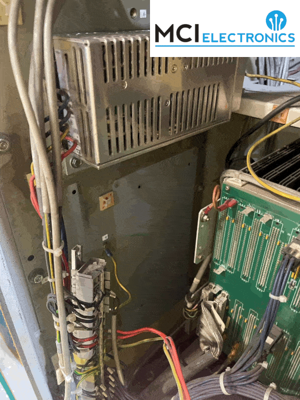 Animation showing the before and after a replacement power supply was installed in a control panel