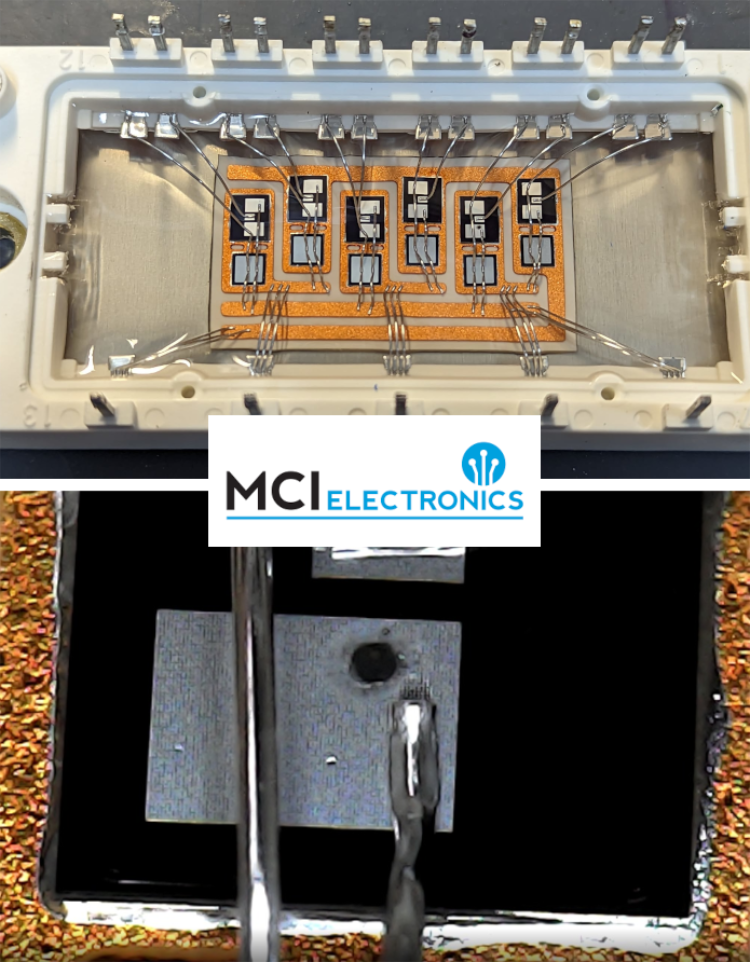 IGBT from an inverter drive with blown channel repaired by MCI Electronics.