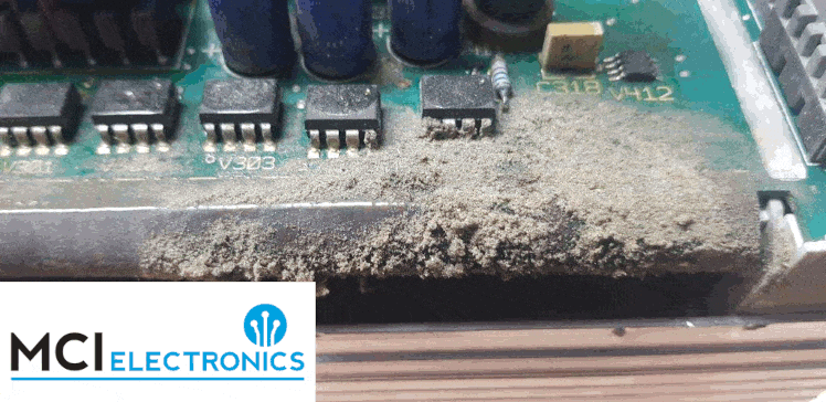 Animation showing the before and after of machine drive repaired by MCI Electronics.