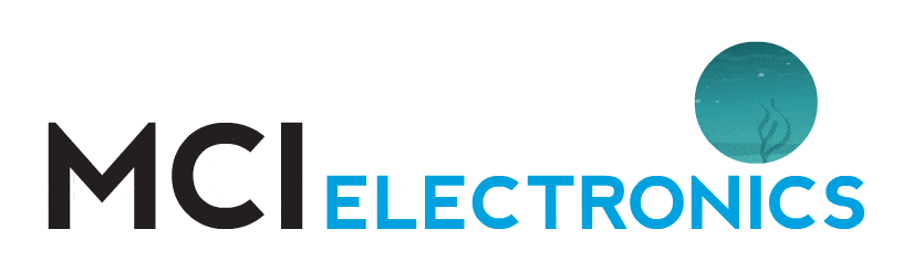 MCI Electronics logo animation featuring marine wildlife celebrating National Marine Week