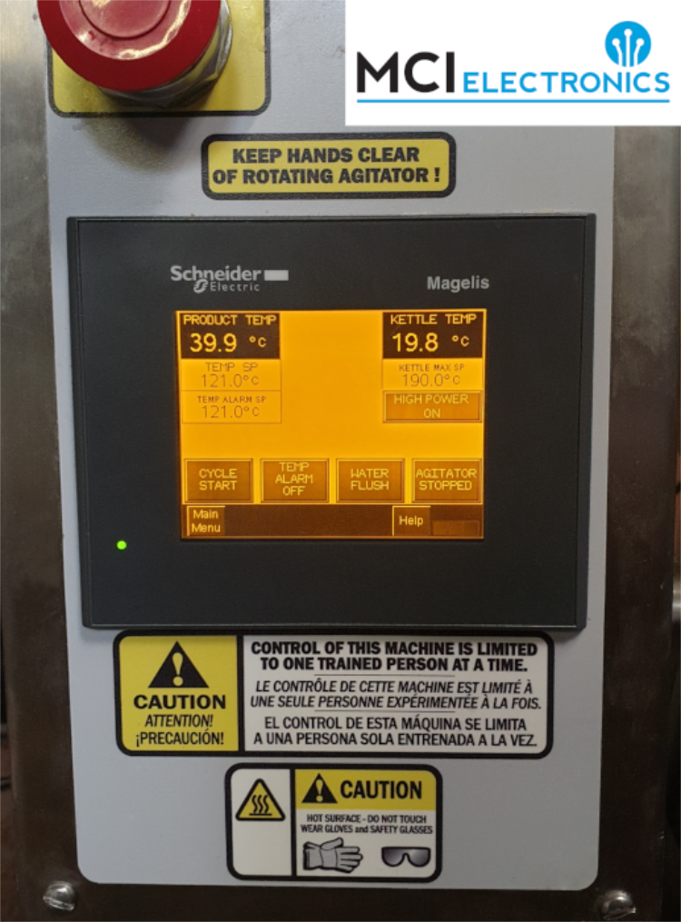 A probe unit built into a control panel as repaired by MCI Electronics