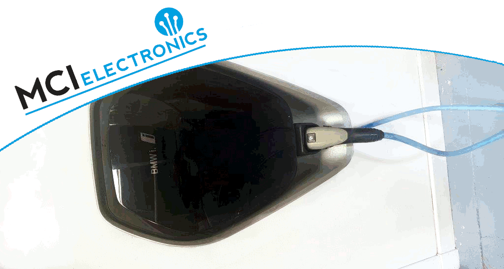 Electric car charger repaired by MCI Electronics.