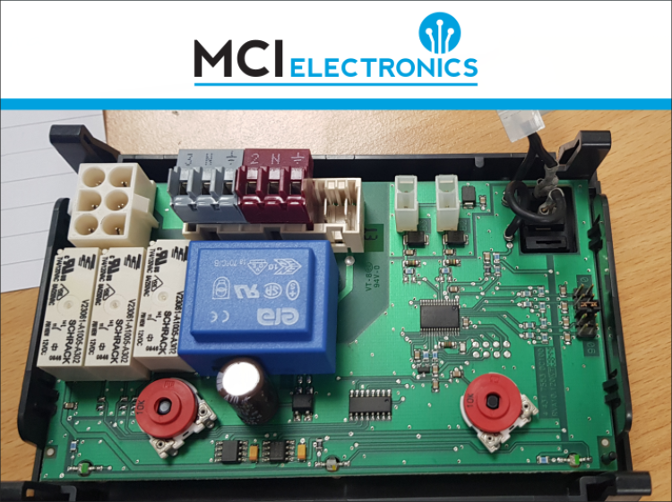 Boiler control board repaired by MCI Electronics.