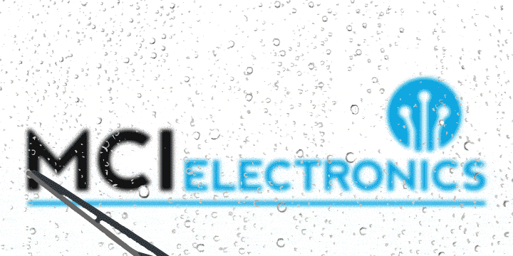 MCI Electronics logo animation of a windscreen wiper in celebration of the achievement of Mary Anderson.