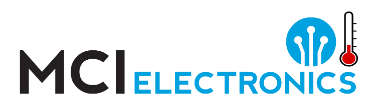 MCI Electronics logo animation demonstrating electrons flowing faster as temperature rises in celebration of Richard Tolman.