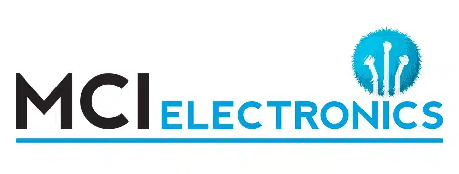 MCI Electronics logo image showing a fluffy puppet logo in celebration of the life of Jim Henson.